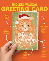 Endless Meowy Christmas Card with Glitter