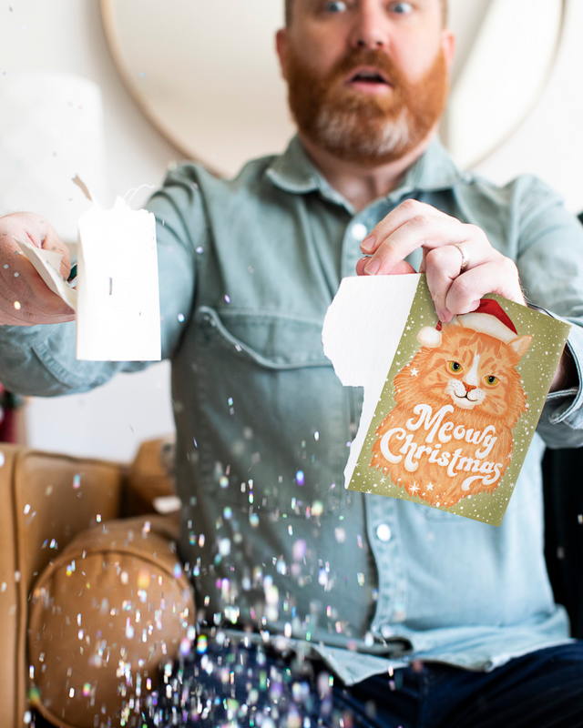 Endless Meowy Christmas Card with Glitter