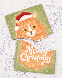 Endless Meowy Christmas Card with Glitter
