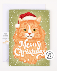 Endless Meowy Christmas Card with Glitter