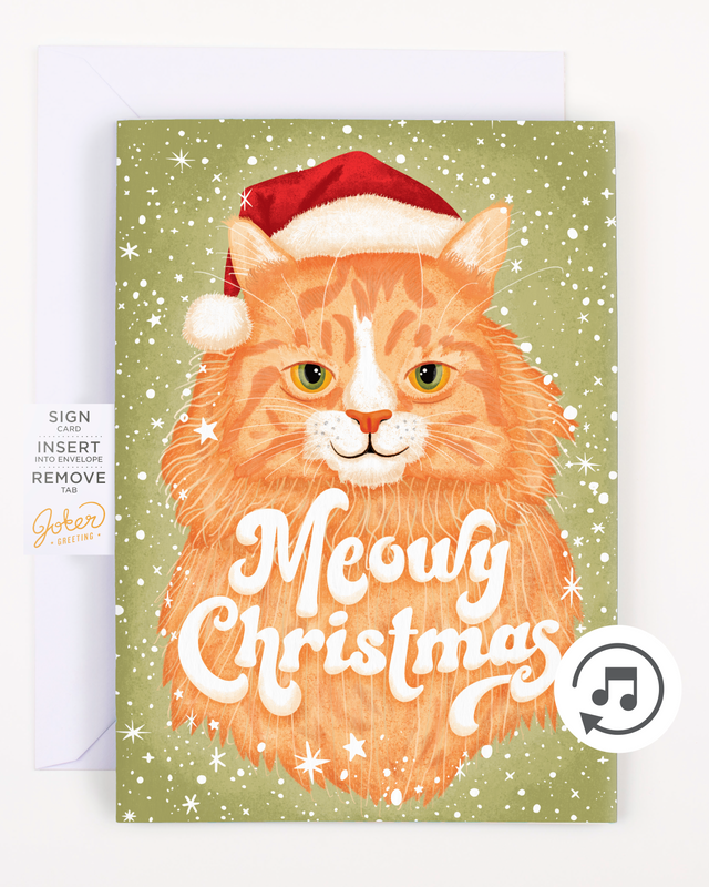 Endless Meowy Christmas Card with Glitter
