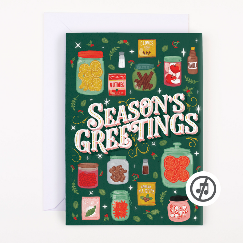Seasons Greetings Glitter and Sticker Surprise Card