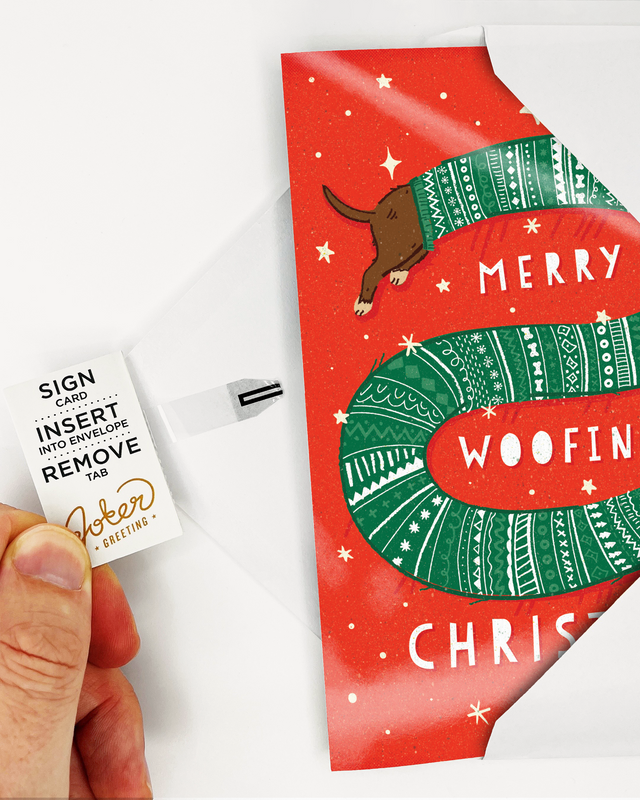 Endless Woofing Christmas Card with Glitter