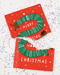 Endless Woofing Christmas Card with Glitter