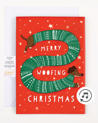Endless Woofing Christmas Card with Glitter