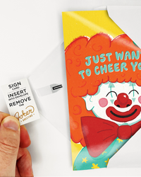 Endless Encouragement Clown Card with Glitter