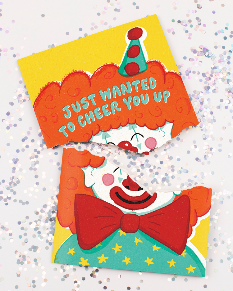 Endless Encouragement Clown Card with Glitter
