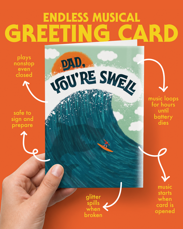 Endless Baby Shark Father's Day Card with Glitter