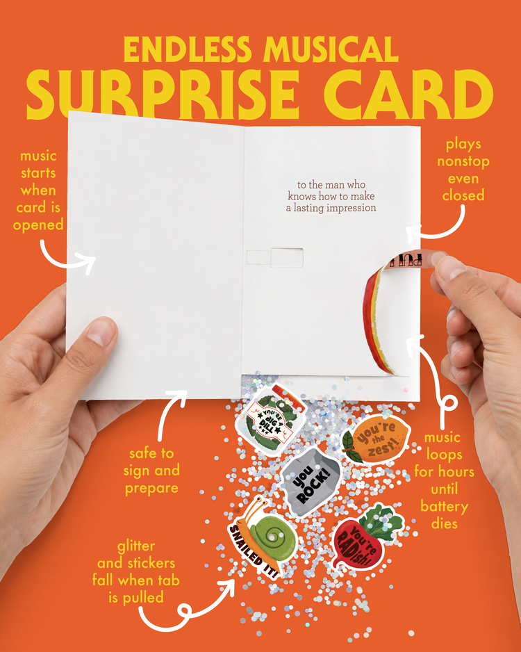 Endless Fart Father's Day Card with "Pull My Finger" Glitter