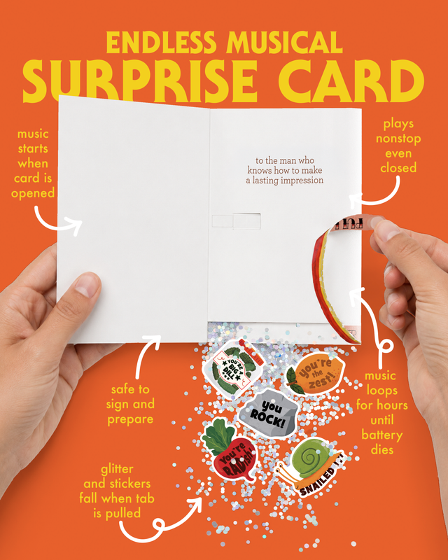Endless Fart Father's Day Card with "Pull My Finger" Glitter