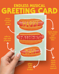 Endless Dad, Dad, Dad, Father's Day Card with Glitter
