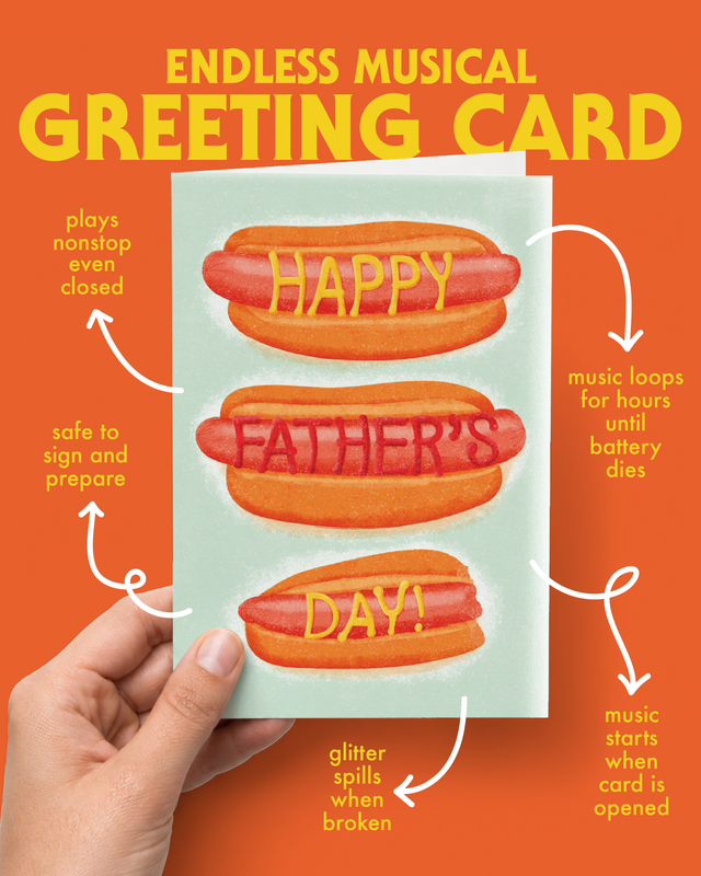Endless Dad, Dad, Dad, Father's Day Card with Glitter