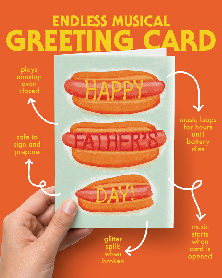 Endless Dad, Dad, Dad, Father's Day Card with Glitter
