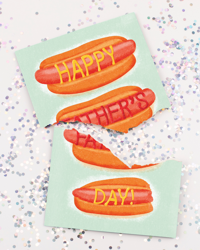 Endless Dad, Dad, Dad, Father's Day Card with glitter