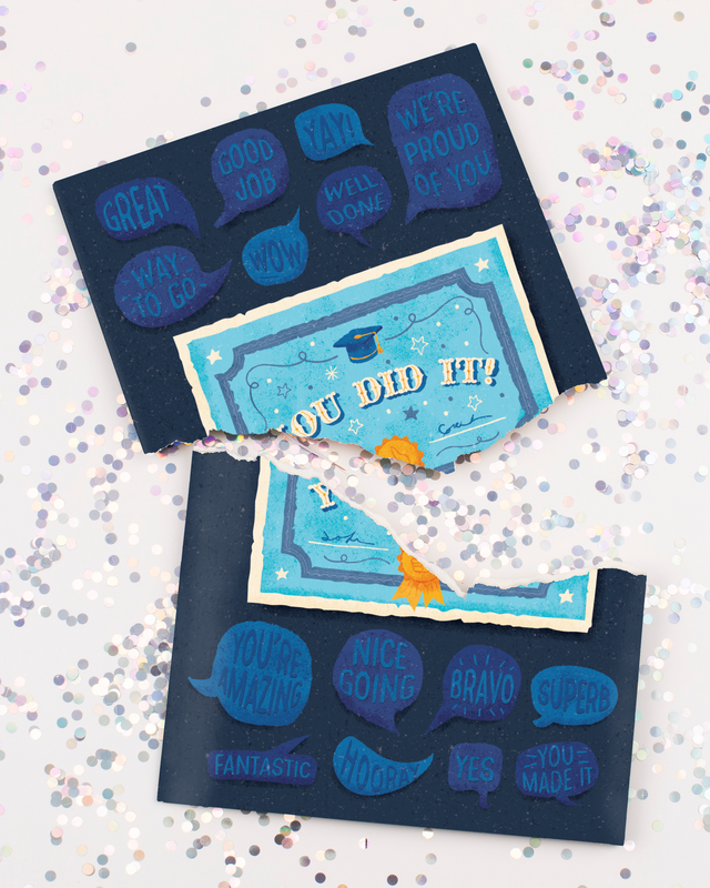Endless Off-tune Graduation Card with Glitter