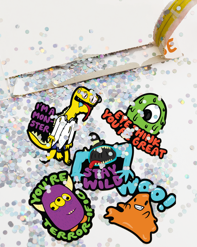 Halloween Glitter and Sticker Surprise Card