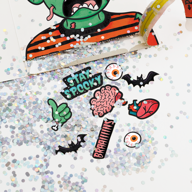 Endless Halloween Card with Glitter and Sticker Surprise