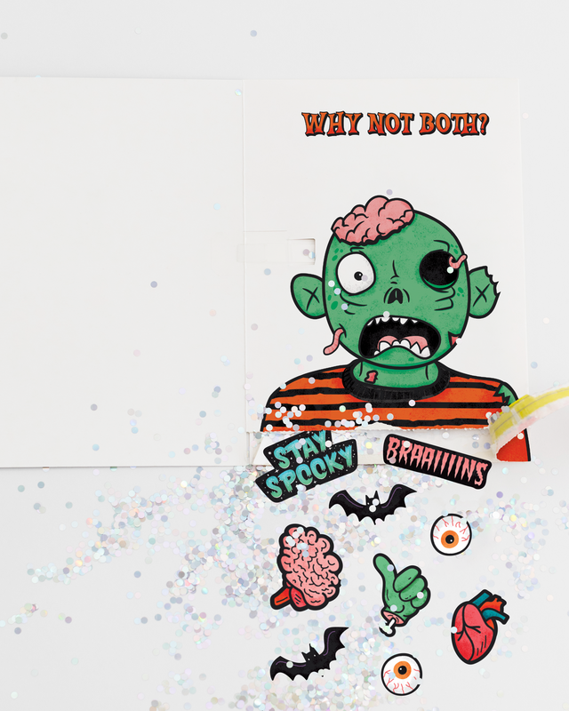 Endless Halloween Card with Glitter and Sticker Surprise