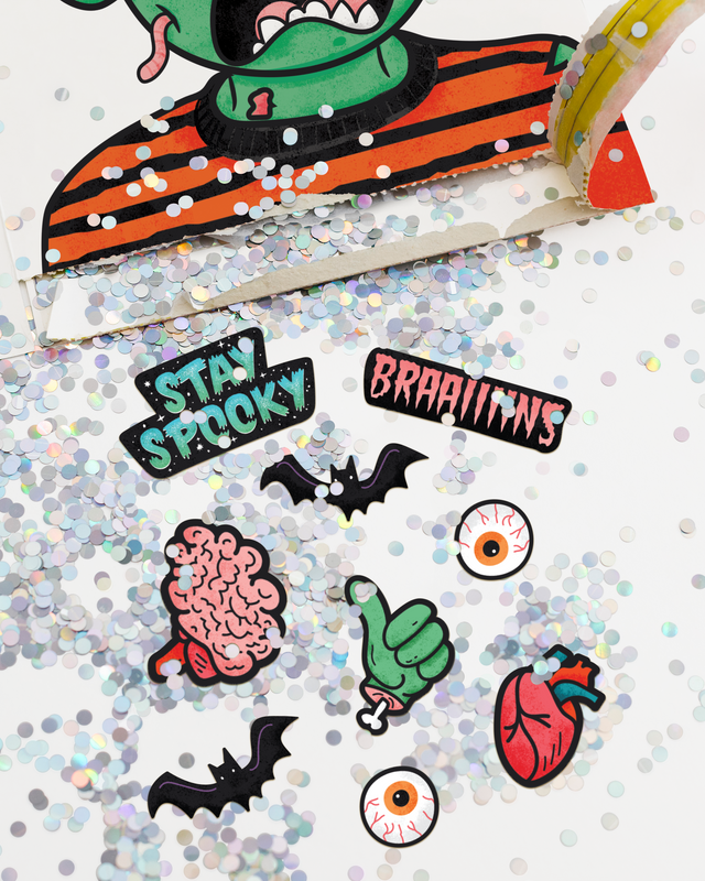 Endless Halloween Card with Glitter and Sticker Surprise