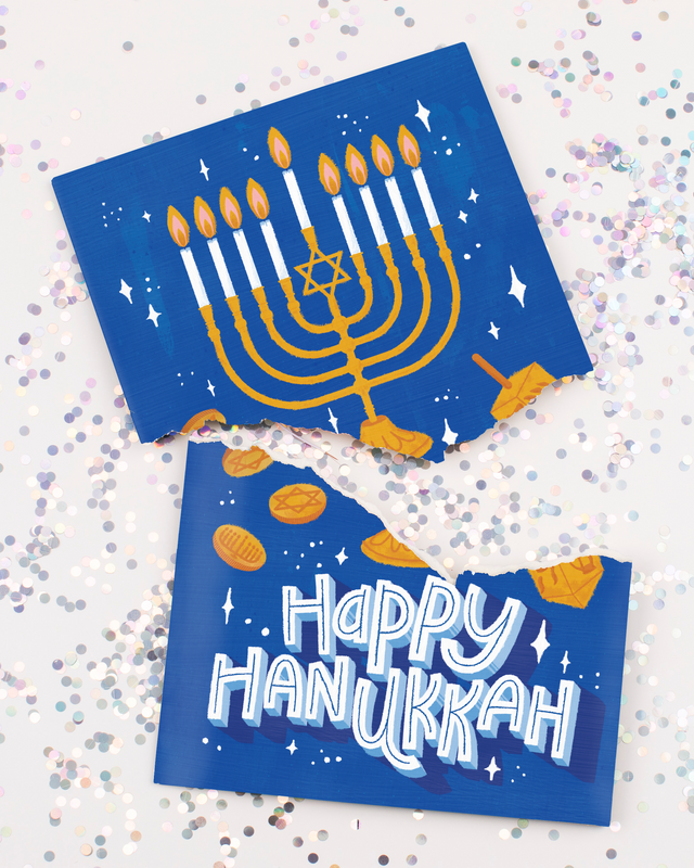 Endless Hanukkah Card with Glitter