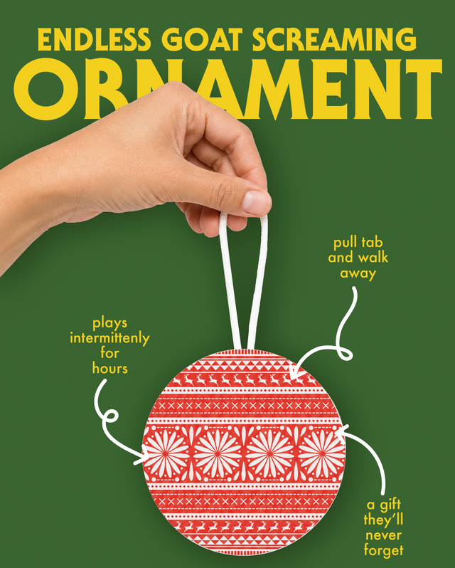 Goat Scream Christmas Ornament