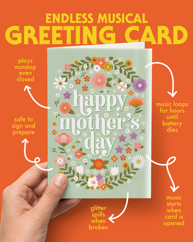 Endless Baby Cry Mother's Day Card with Glitter