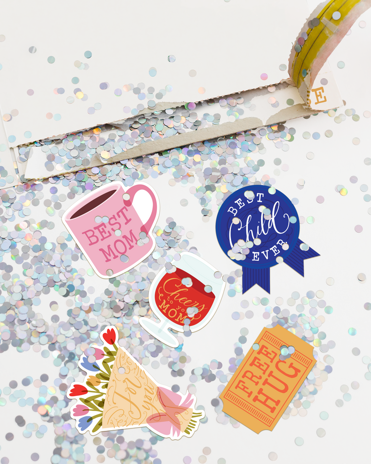 Endless Best Mother's Day Card with Glitter and Sticker Surprise