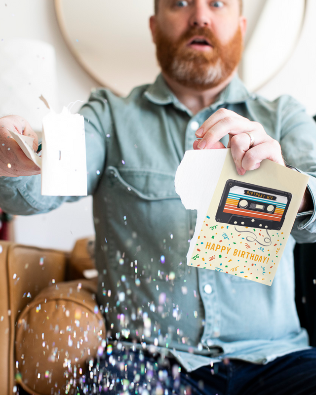 Endless "Never Gonna Give You Up" Birthday Card with Glitter