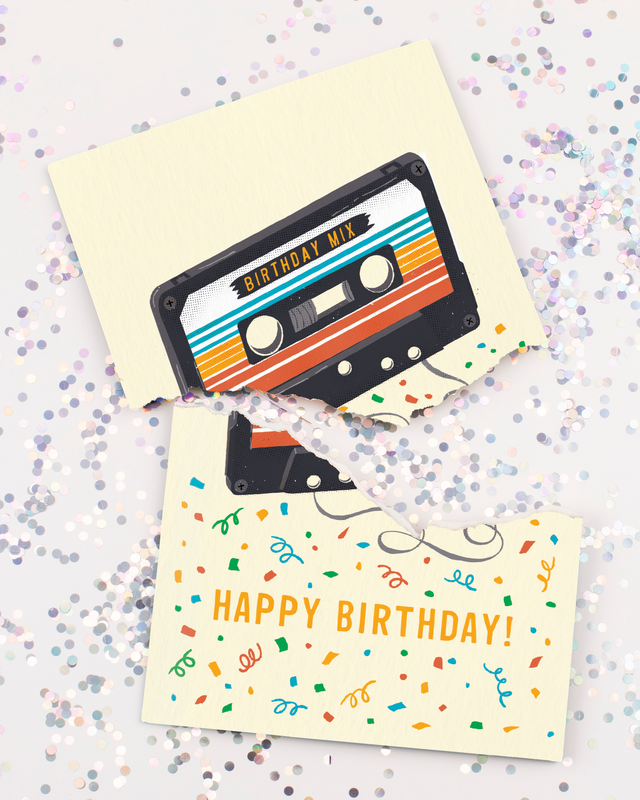 Endless "Never Gonna Give You Up" Birthday Card with Glitter