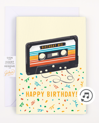 Endless "Never Gonna Give You Up" Birthday Card with Glitter