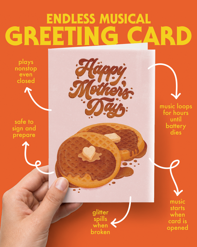 Endless "Never Gonna Give You Up" Mother's Day Card with Glitter