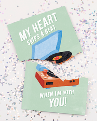 Endless Never Gonna Give you Up Valentines Card with Glitter