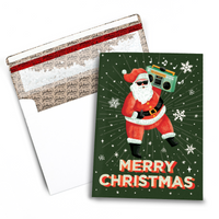 "Never Gonna Give You Up" Christmas Card with Glitter Trap Envelope – Bundle