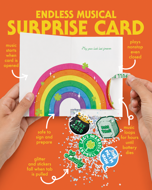 Endless Bagpipes St. Patricks Day Card with Glitter and Stickers