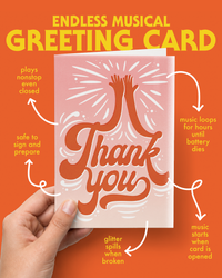 Endless High-Pitched Thank You Card with Glitter