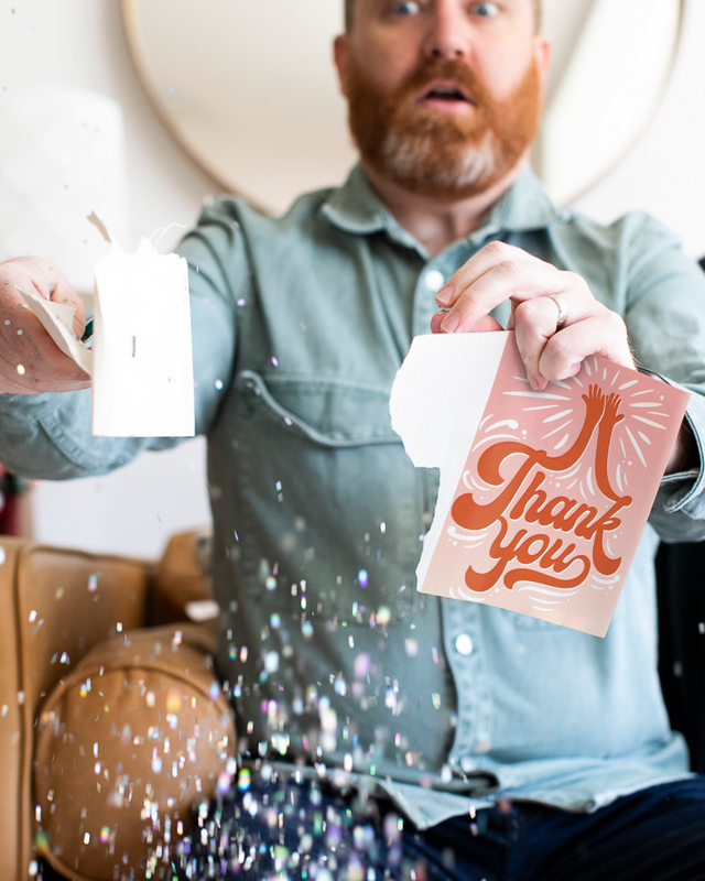 Endless High-Pitched Thank You Card with Glitter