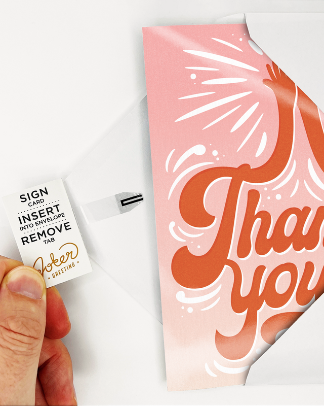 Endless High-Pitched Thank You Card with Glitter