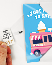 Endless Thank You Ice Cream Truck Card with Glitter