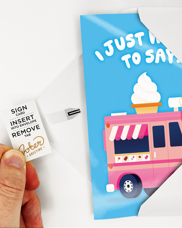 Endless Thank You Ice Cream Truck Card with Glitter