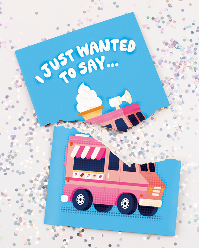 Endless Thank You Ice Cream Truck Card with Glitter