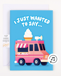 Endless Thank You Ice Cream Truck Card with Glitter