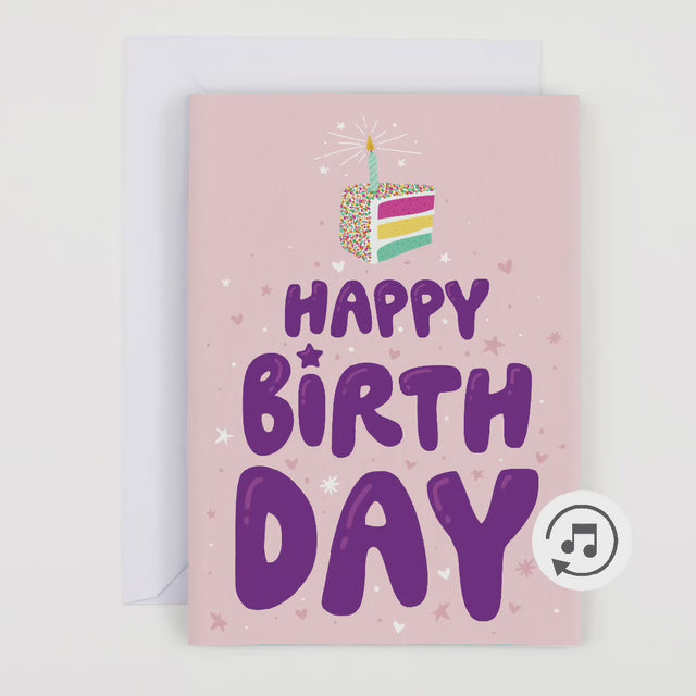 Endless Birthday Cake Card with Glitter