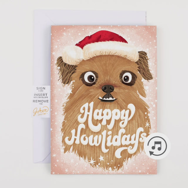 Endless Dog Christmas Card with Glitter