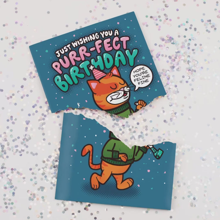 Endless Cool Cat Birthday Card with Glitter