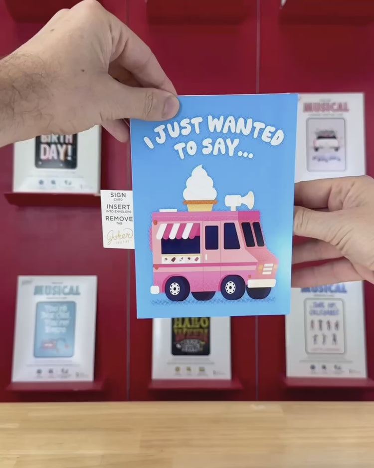 Endless Thank You Ice Cream Truck Card with Glitter