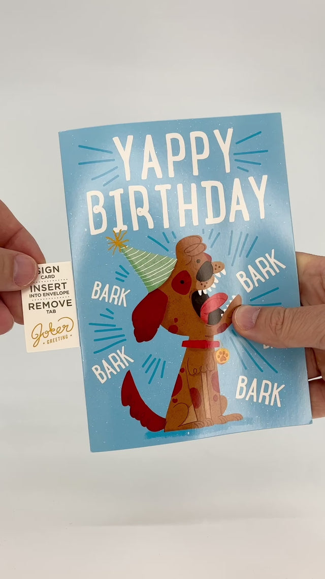 Endless Barking Birthday Card with Glitter