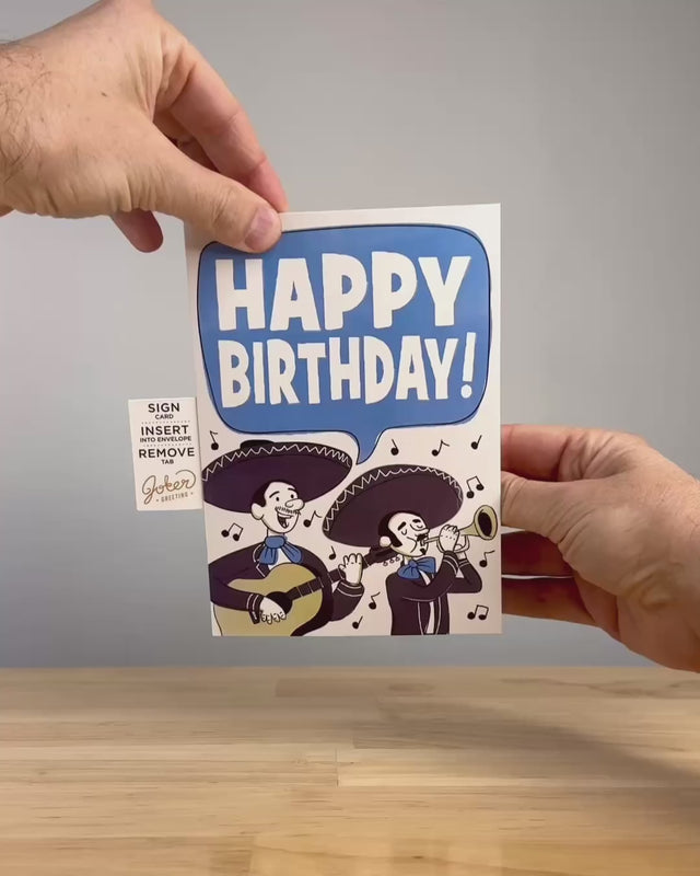 Endless Mariachi Birthday Card with Glitter