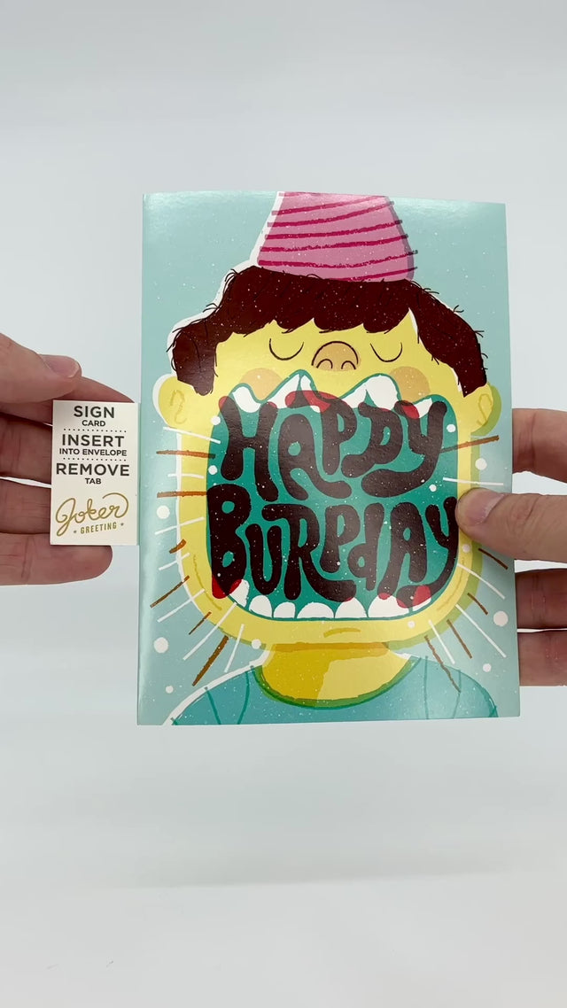 Endless Burp Day Card with Glitter