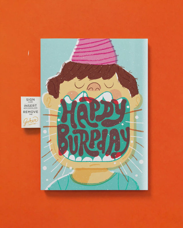 Endless "Burpday" Birthday Card with Glitter