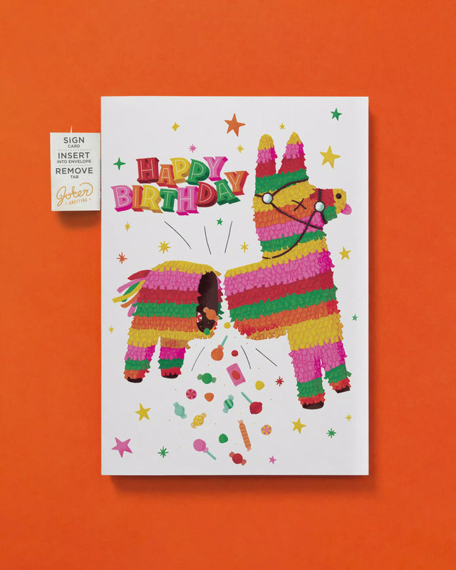 Endless Piñata Birthday Card with Glitter and Sticker Surprise
